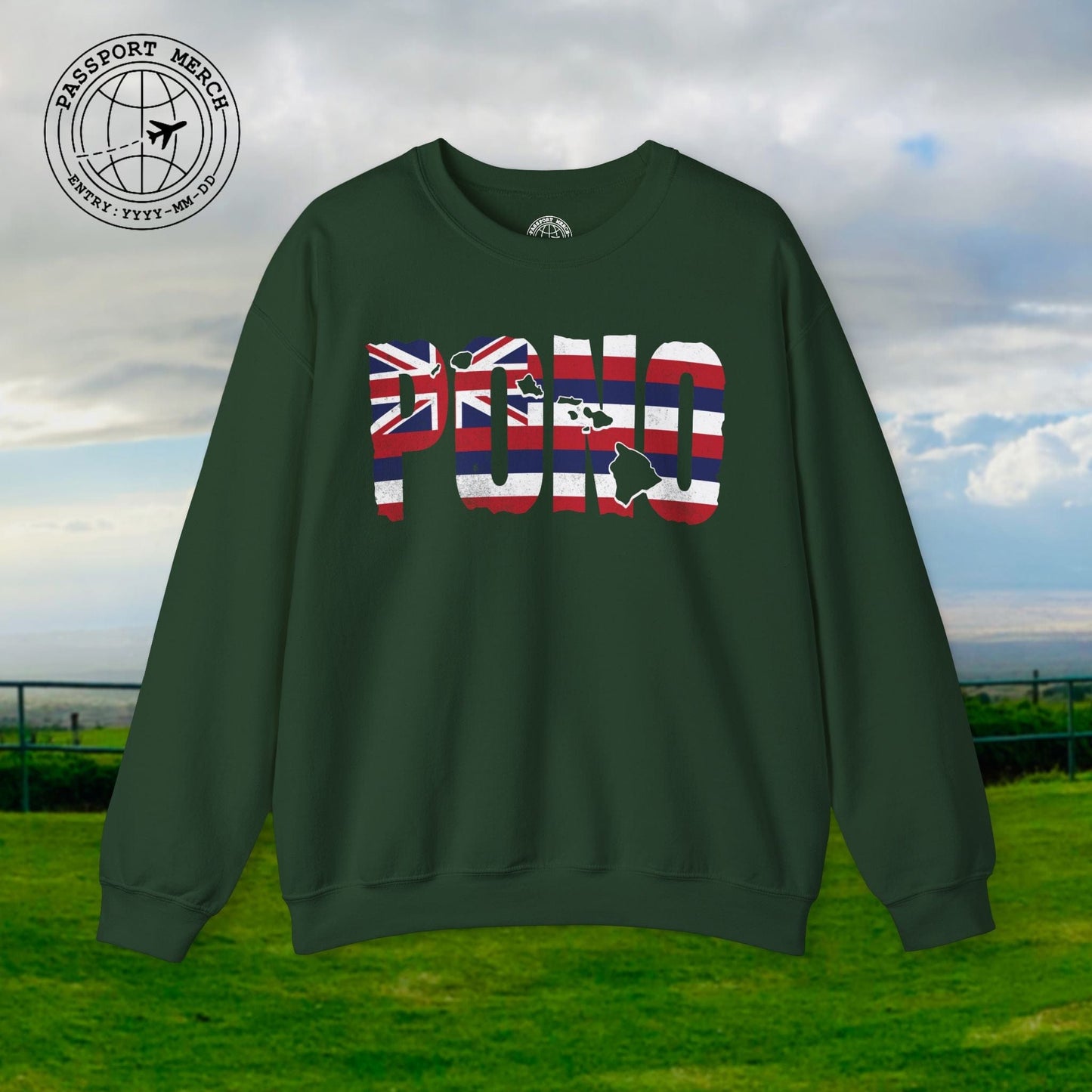 Hawaii Pono Letter Flag Crewneck