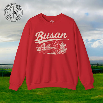 Monochrome Dreams of Busan Korea Crewneck