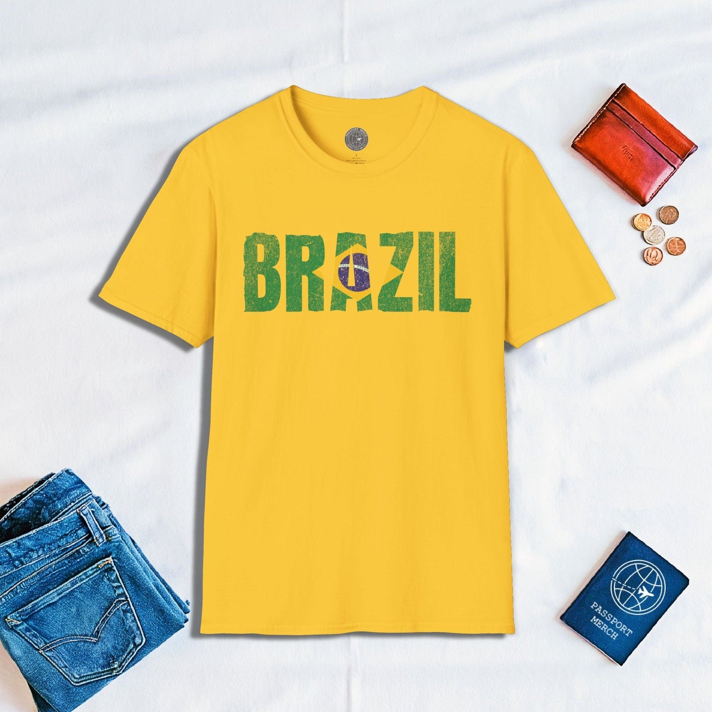 Brazil Patriotism Letter Flag T-Shirt