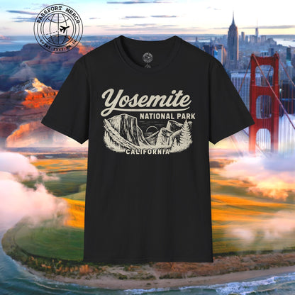 Yosemite National Park Vintage Monochrome, California T-Shirt