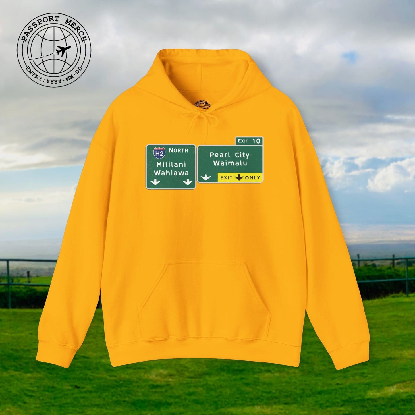 Signs of Wanderlust, Pearl City/Waimalu Exit 10, Hawaii Hoodie