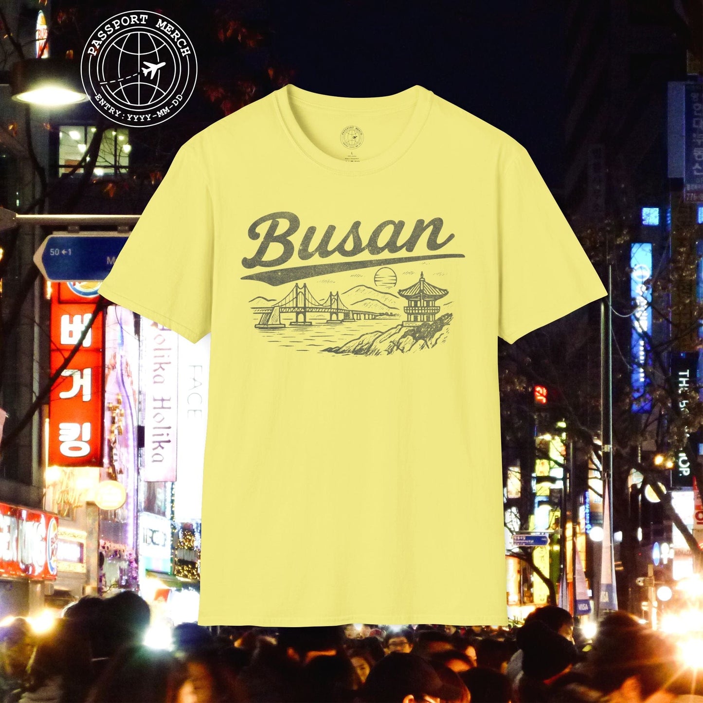Monochrome Dreams of Busan Korea T-Shirt