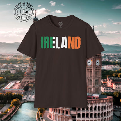 Vintage Ireland Patriotism Letter Flag T-Shirt