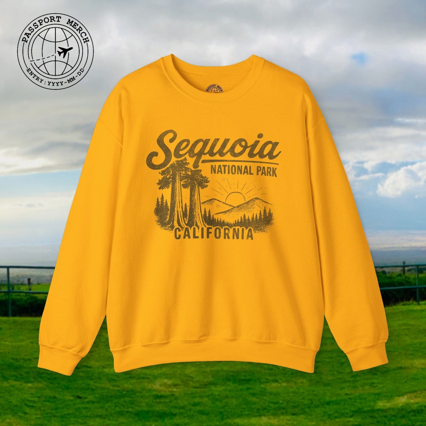 Sequoia National Park Vintage Monochrome, California Crewneck