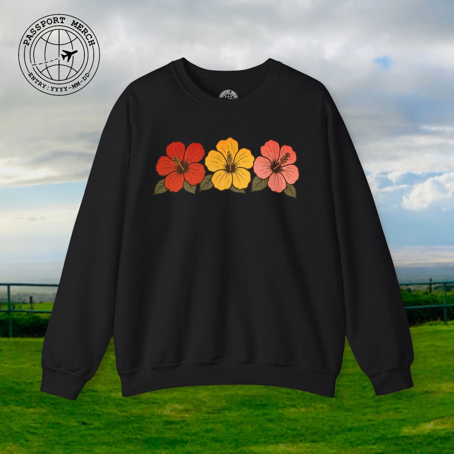Three Vintage Hibiscus, Hawaii Crewneck