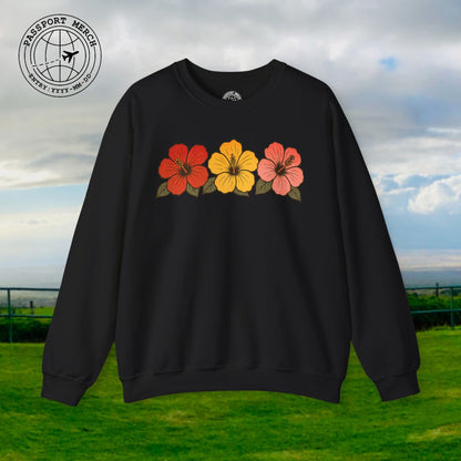 Three Vintage Hibiscus, Hawaii Crewneck