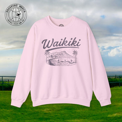 Monochrome Dreams of Waikiki, Hawaii Crewneck