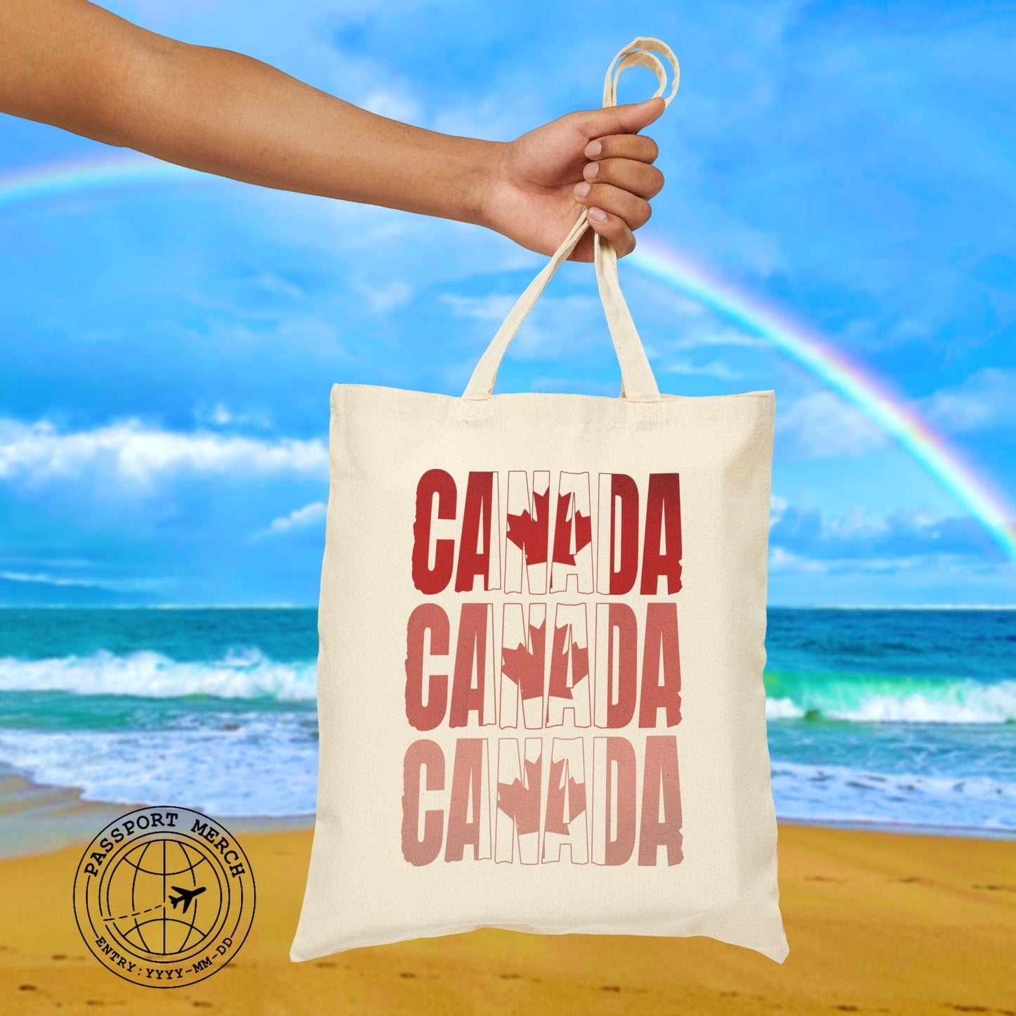 Vintage Canada Patriotism Letter Flag Tote Bag