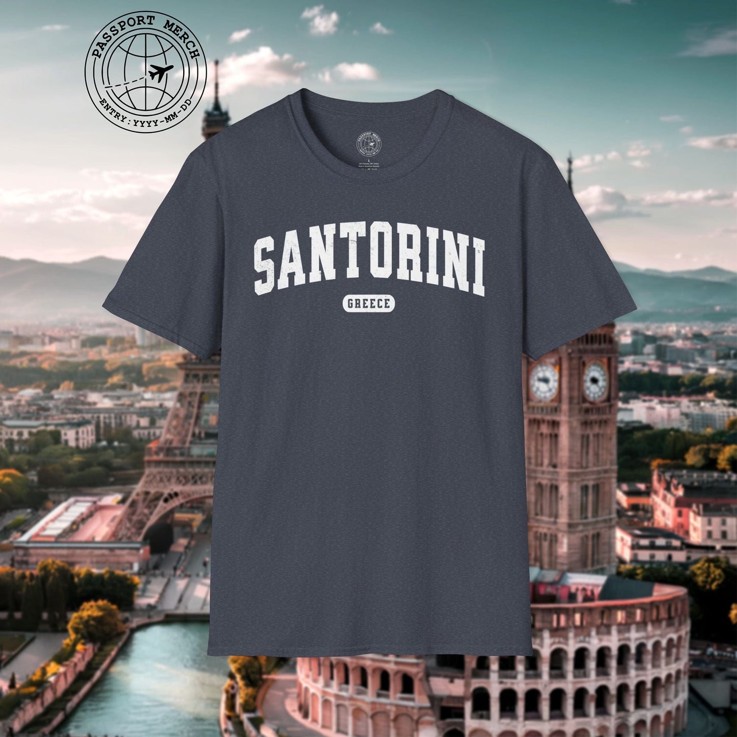 Classic Athletic (Bucket List Edition), Santorini, Greece T-Shirt