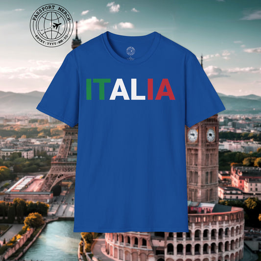 Italia Patriotism Italy Letter Flag T-Shirt