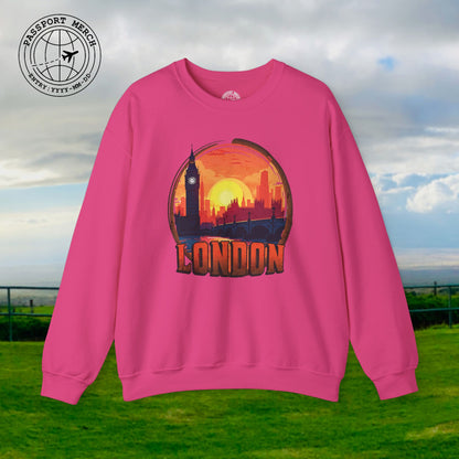 Vintage Big Ben Sunset, London, England Crewneck
