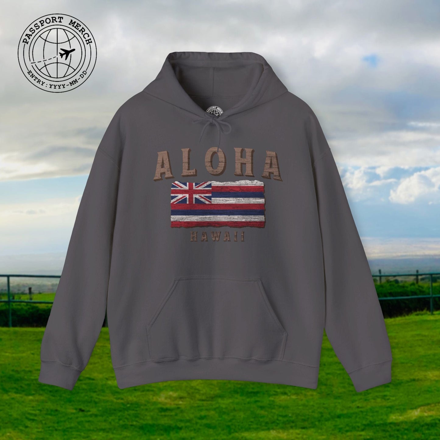 Koa Wood Aloha Hawaiian Flag Hoodie