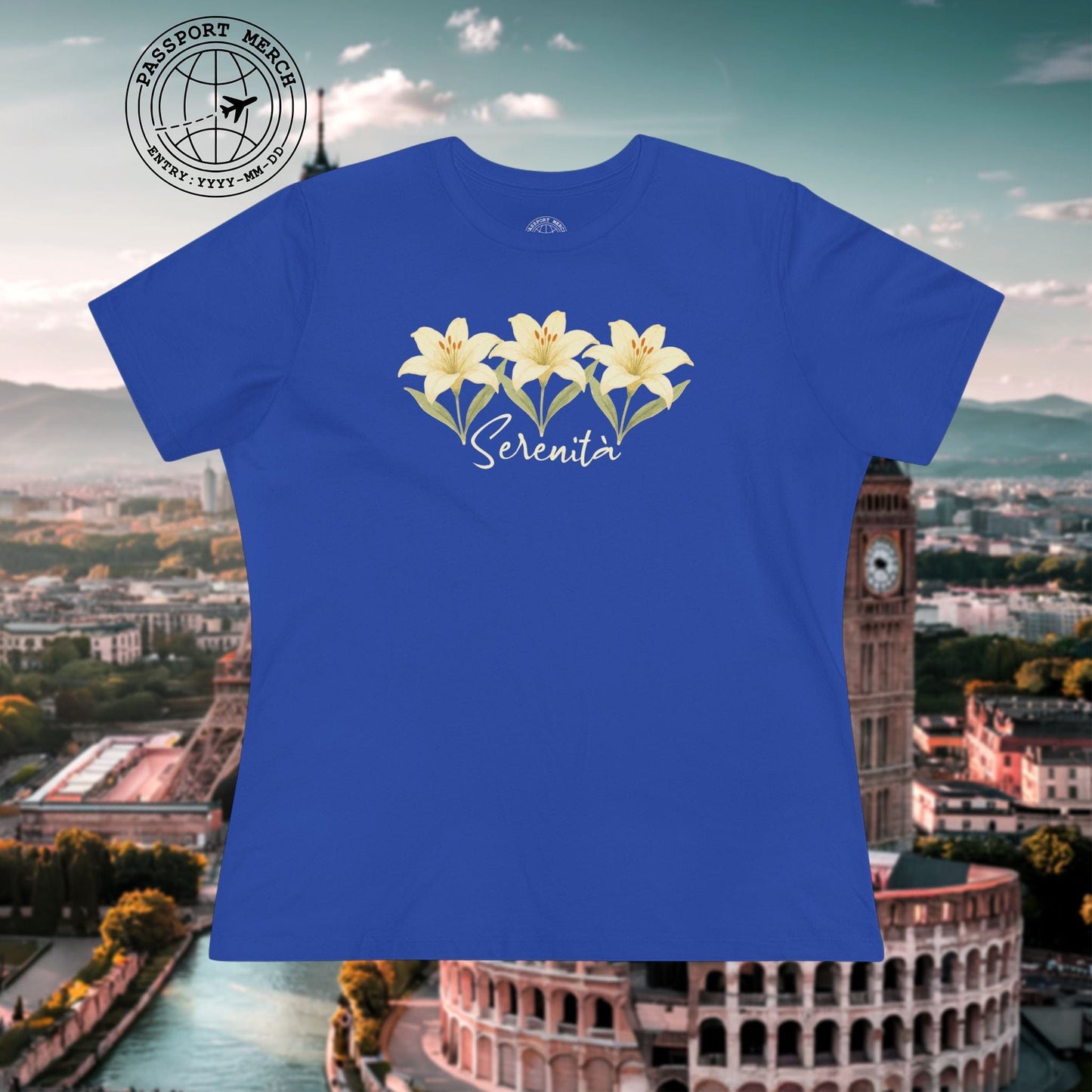 Serenita Watercolor Lily, Italy, Womens Fit T-Shirt