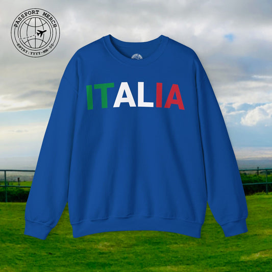 Italia Patriotism Italy Letter Flag Crewneck