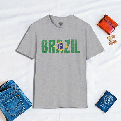 Brazil Patriotism Letter Flag T-Shirt