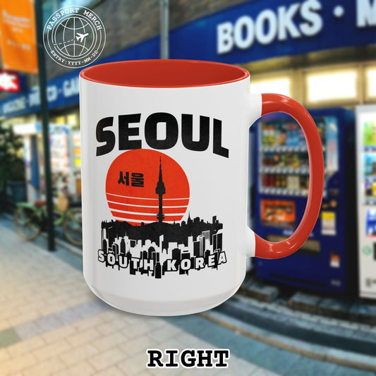 Seoul Retro Vintage Sunset, Korea 15oz Mug