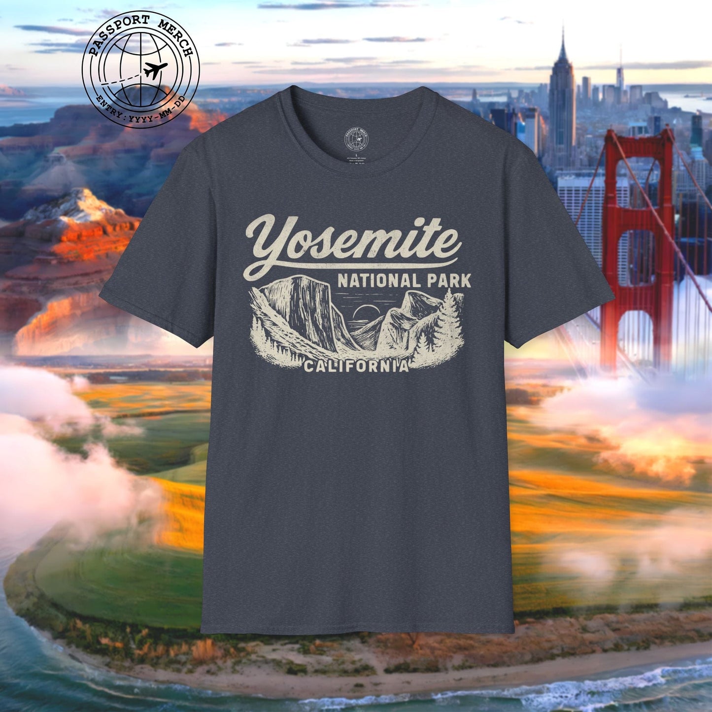 Yosemite National Park Vintage Monochrome, California T-Shirt