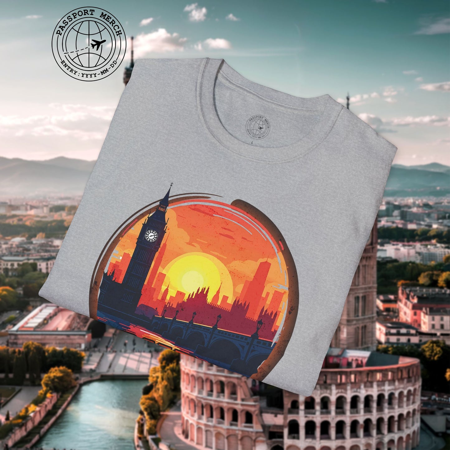 Vintage Big Ben Sunset, London, England T-Shirt