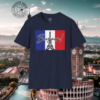 Bonjour Eiffel Tower Paris France T-Shirt