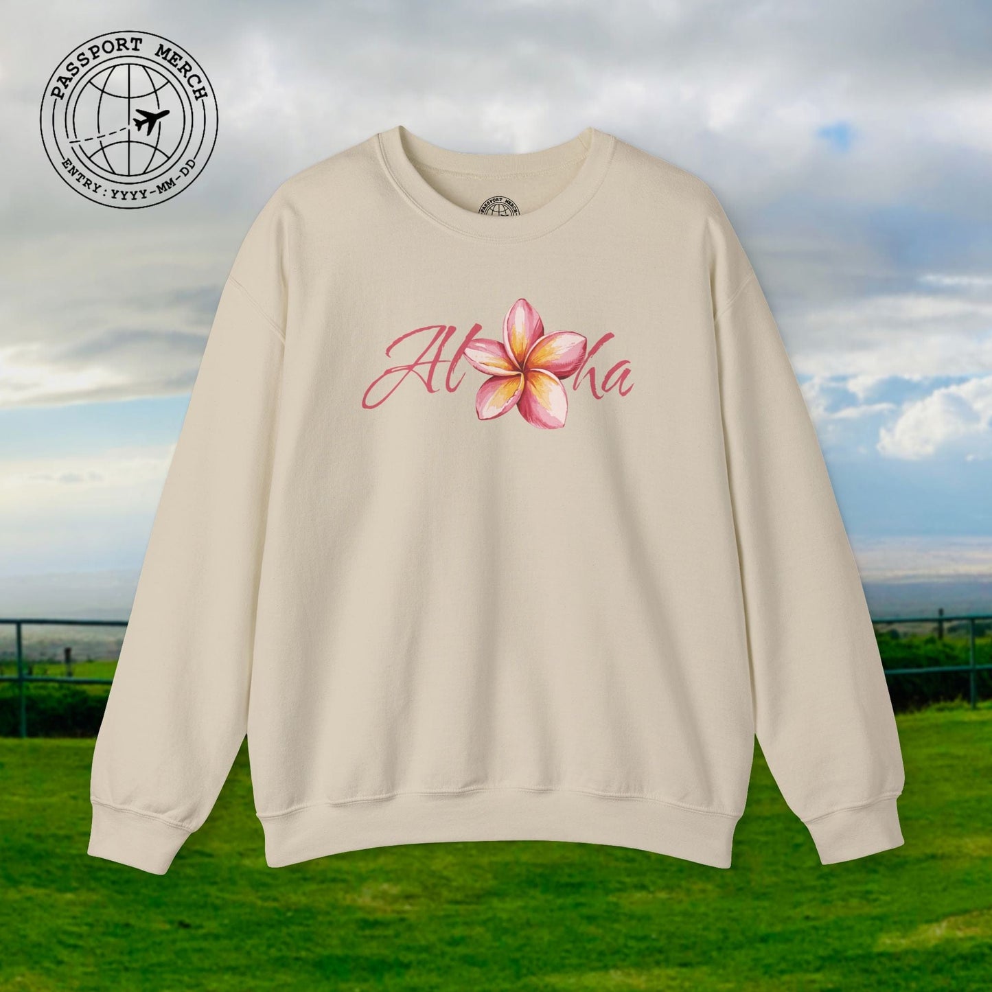 Aloha Watercolor Plumeria, Hawaii Crewneck