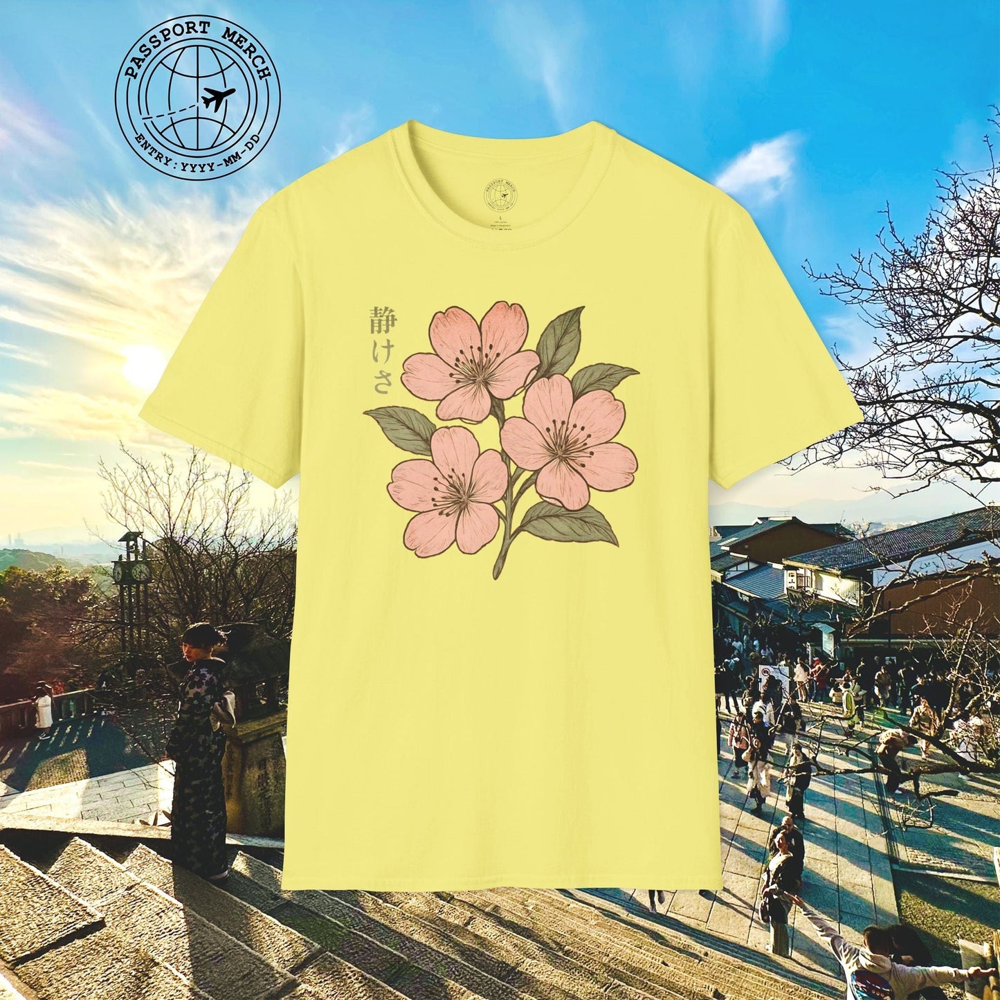 Vintage Cherry Blossom Shizukesa (Serenity), Japan T-Shirt
