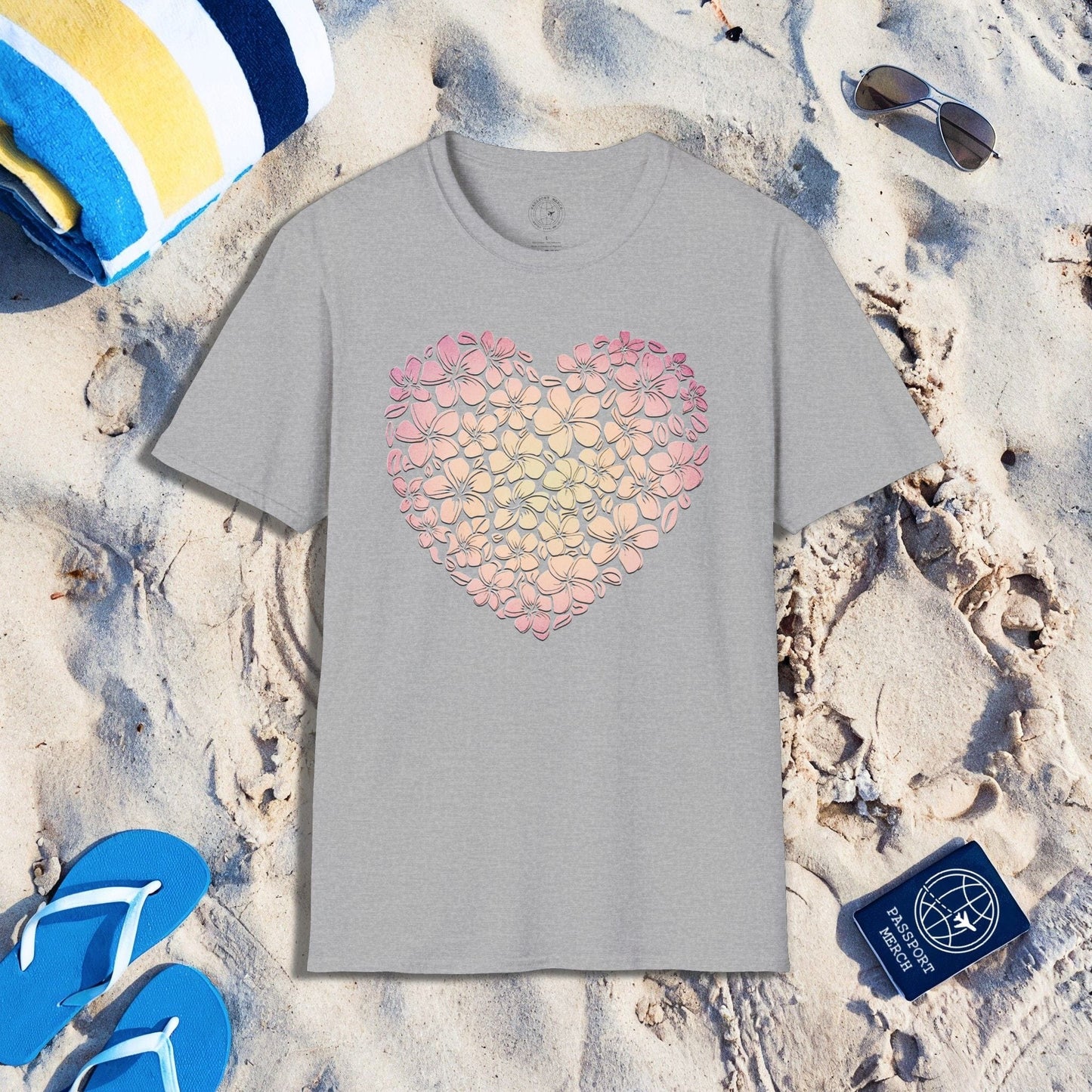 Hawaiian Plumeria Heart T-Shirt