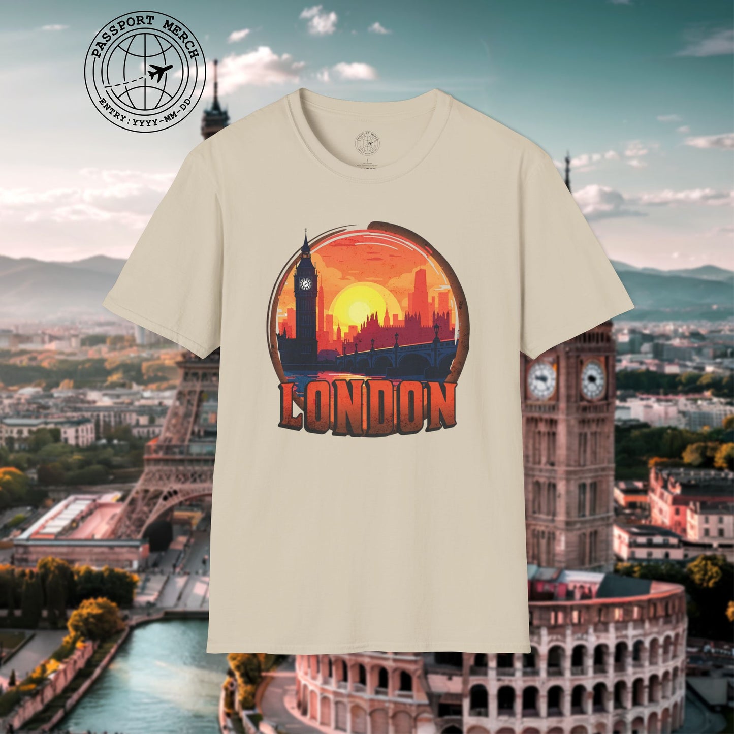 Vintage Big Ben Sunset, London, England T-Shirt