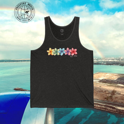 Five Vibrant Plumerias, Hawaii Tank Top