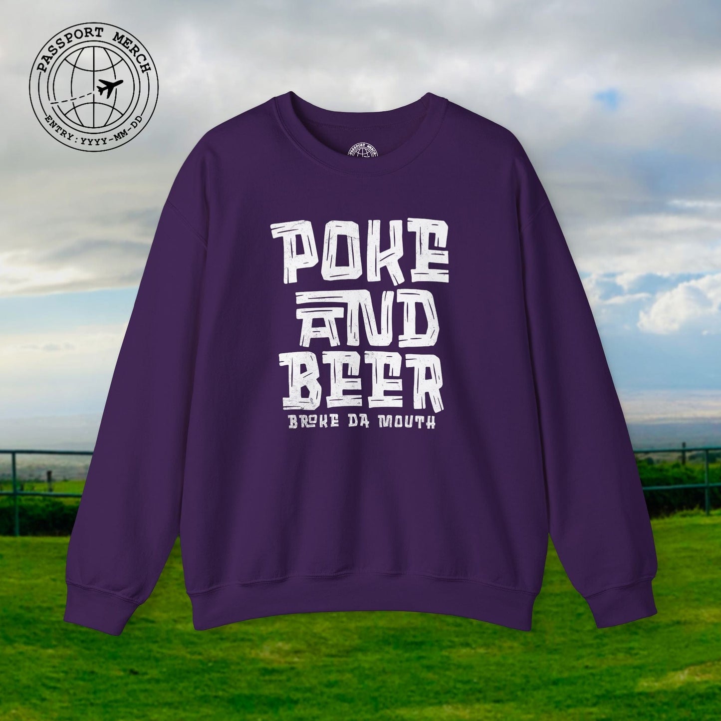 Poke and Beer, Hawaii Crewneck