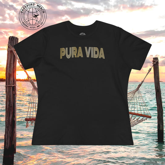 Retro Bling Pura Vida, Costa Rica, Womens Fit T-Shirt