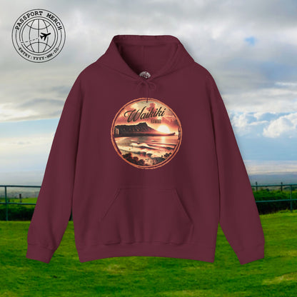 Vintage Nostalgia, Waikiki, Hawaii Hoodie