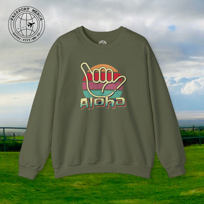 Vintage Retro Aloha Shaka, Hawaii Crewneck