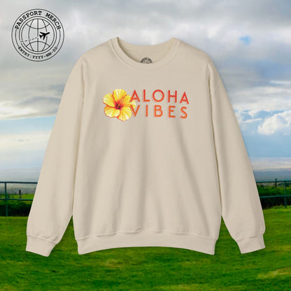 Sun-Kissed Hibiscus Aloha Vibes, Hawaii Crewneck