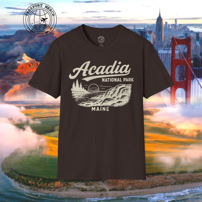 Acadia National Park Vintage Monochrome, Maine T-Shirt