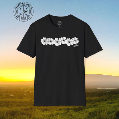 Monochrome Hibiscus, Hawaii T-Shirt