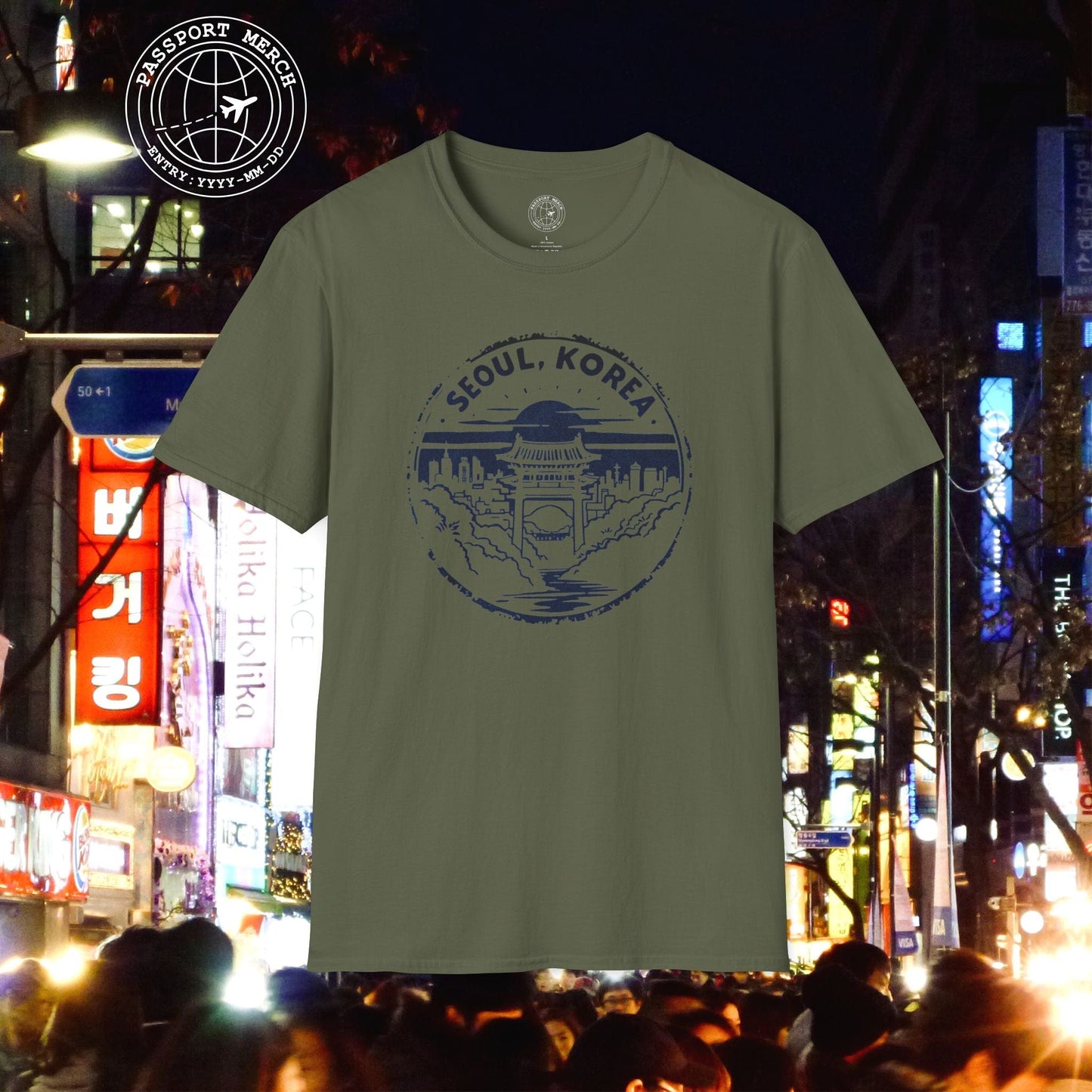 Vintage Badge, Seoul Korea T-Shirt