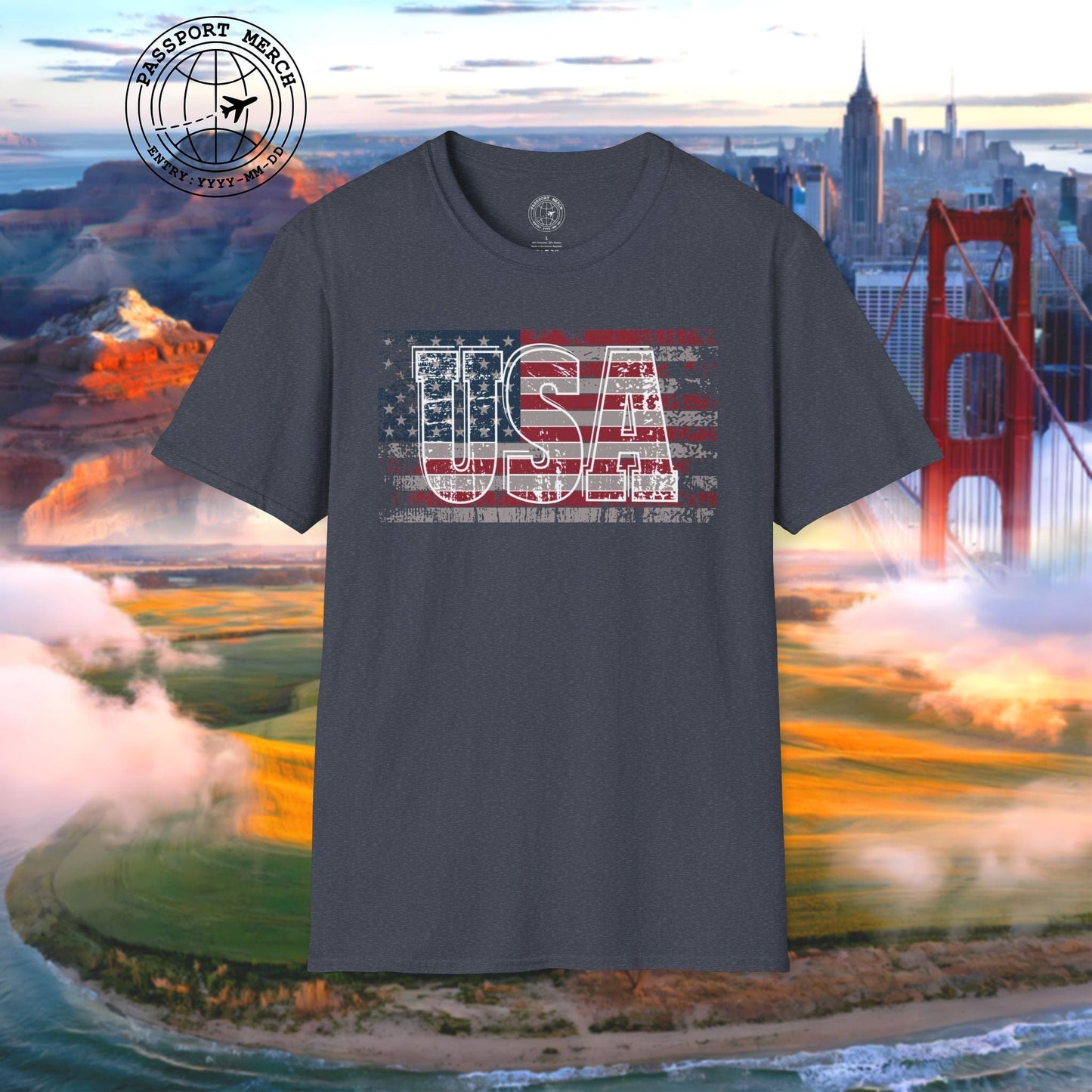 Vintage American Flag Patriotism USA T-Shirt