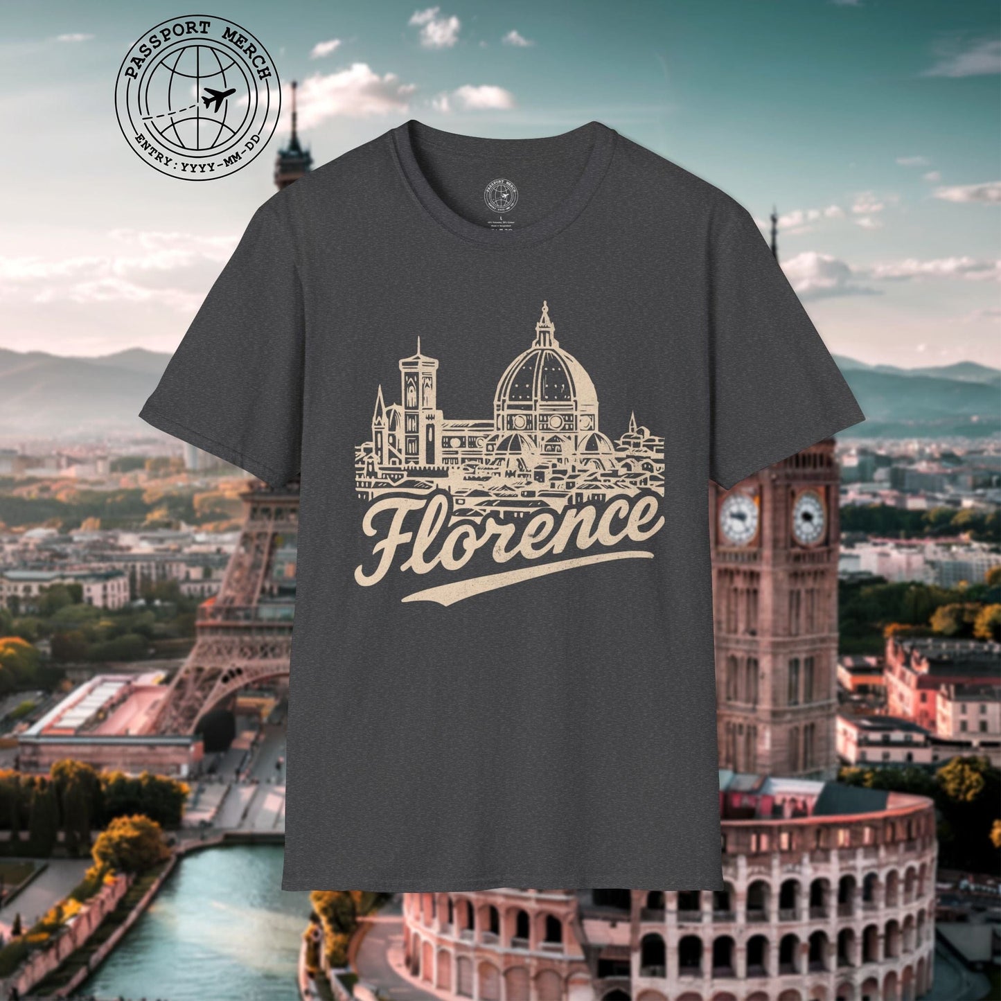 Monochrome Dreams of Florence, Italy T-Shirt