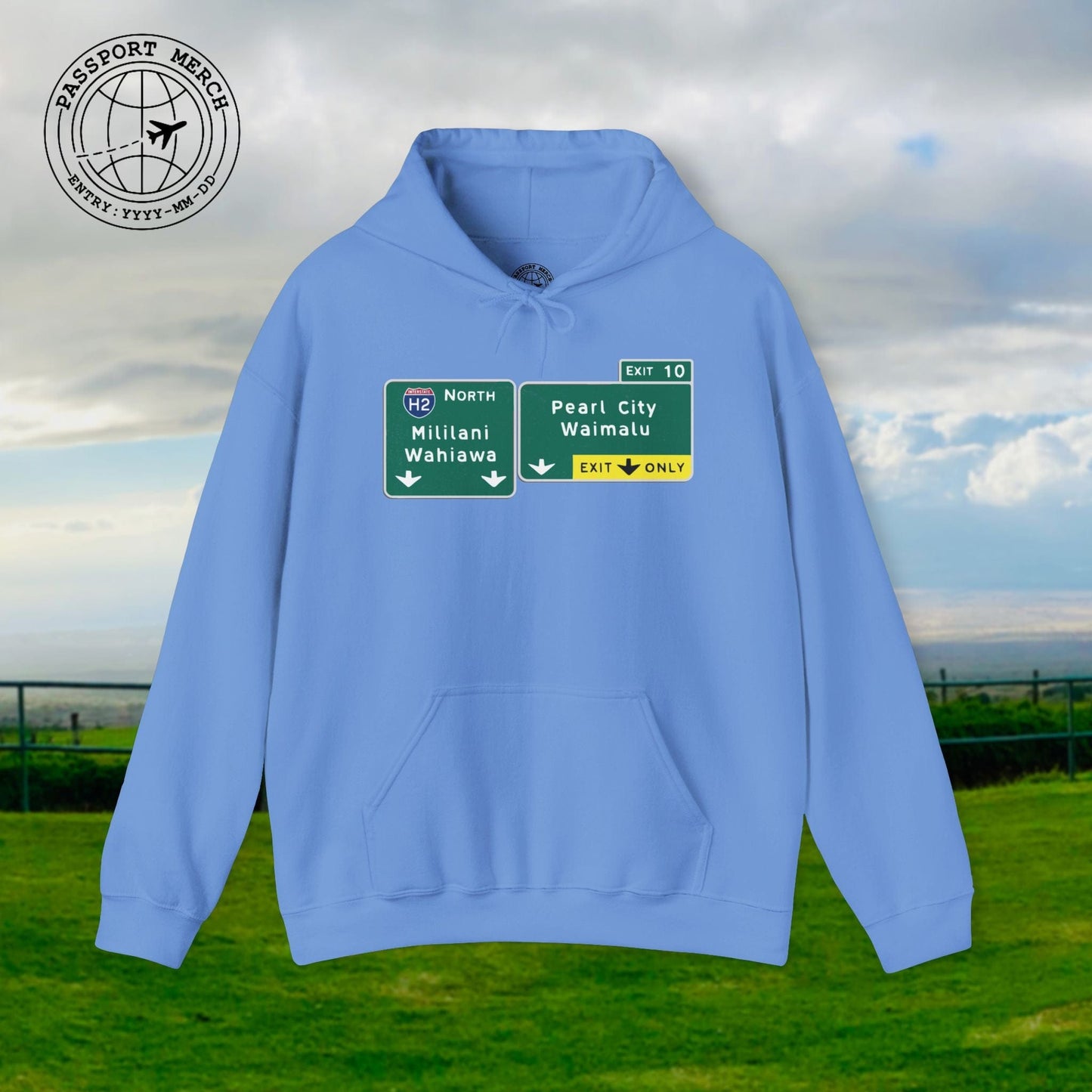 Signs of Wanderlust, Pearl City/Waimalu Exit 10, Hawaii Hoodie