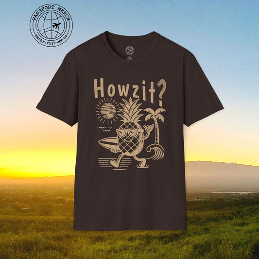 Howzit? Pineapple Shaka, Hawaii T-Shirt