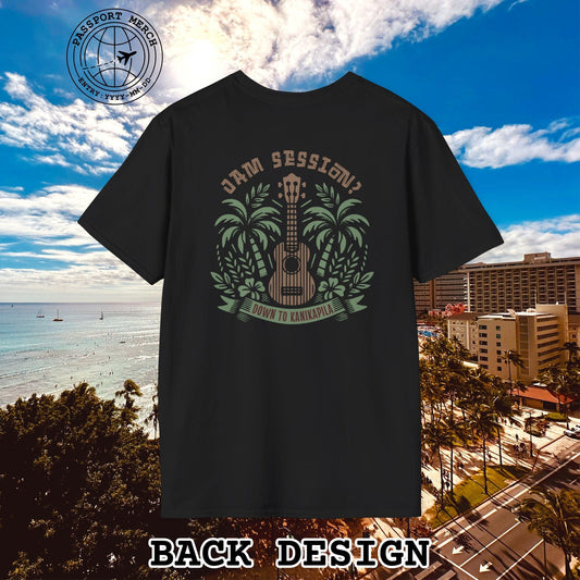 Down To Kanikapila, Hawaii, Back Print T-Shirt