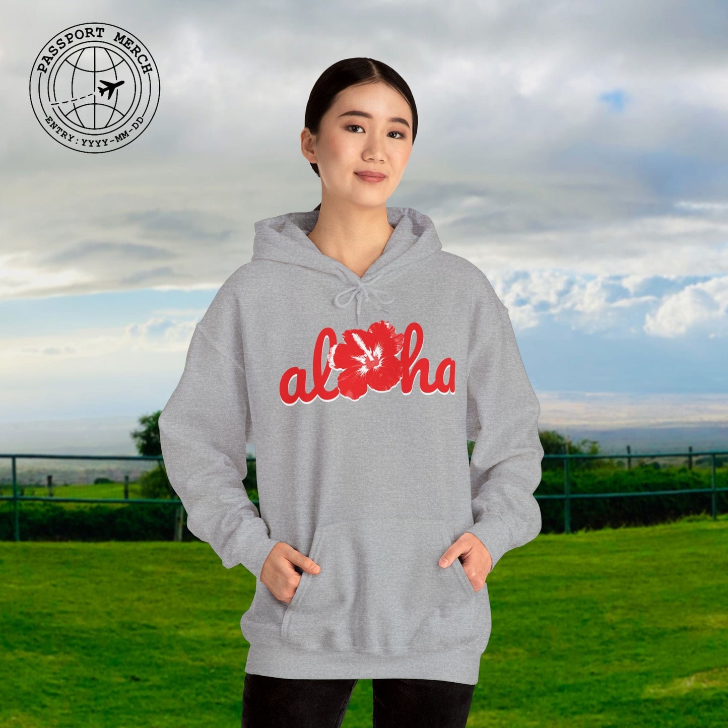 Valentine's Red Aloha Hibiscus, Hawaii Hoodie