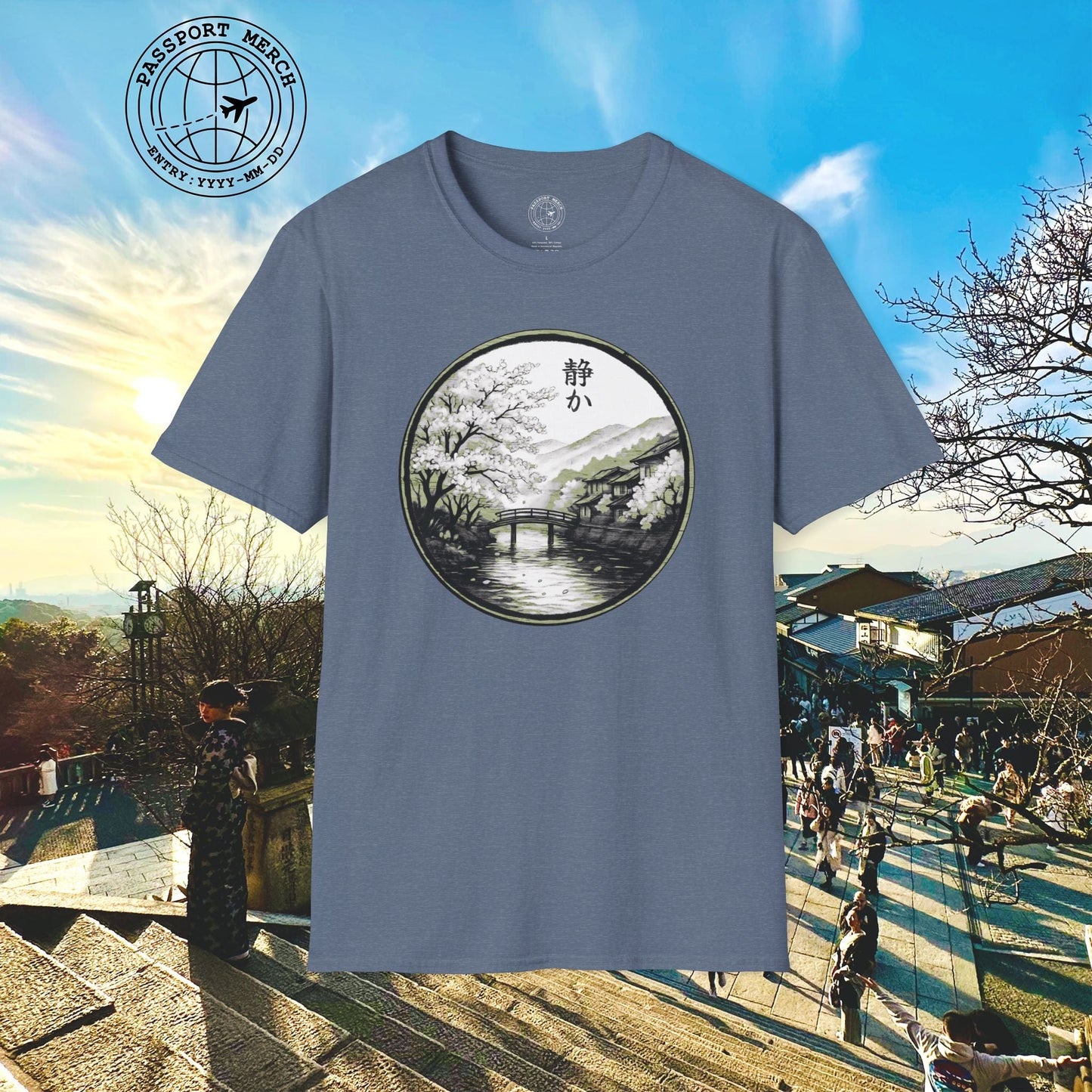 Monochrome Shizuka (Tranquil), Japan T-Shirt