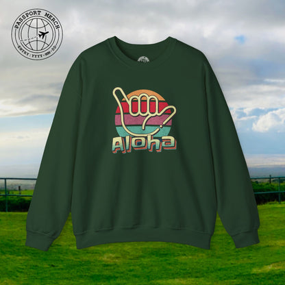 Vintage Retro Aloha Shaka, Hawaii Crewneck