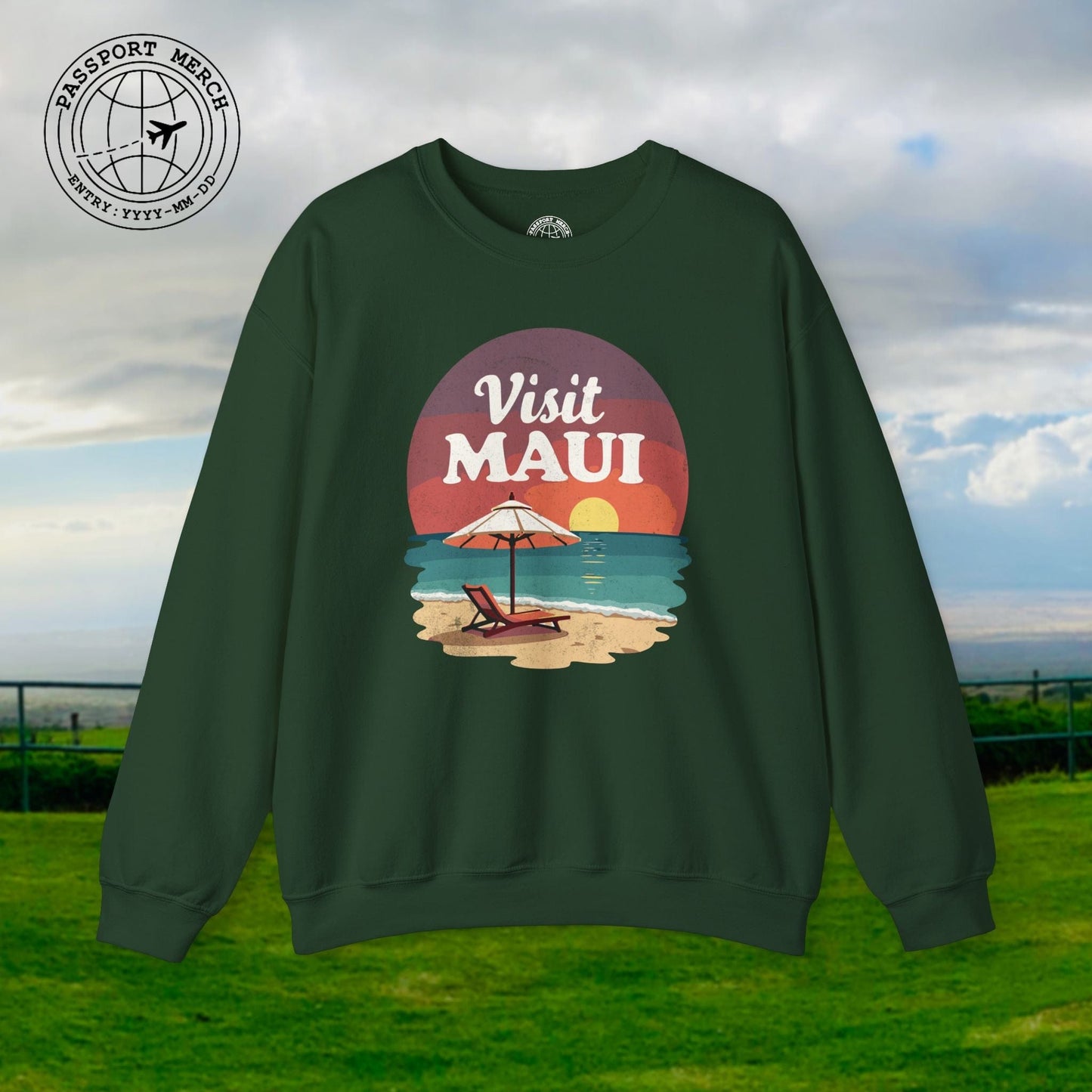 Retro Visit Maui Hawaii Crewneck