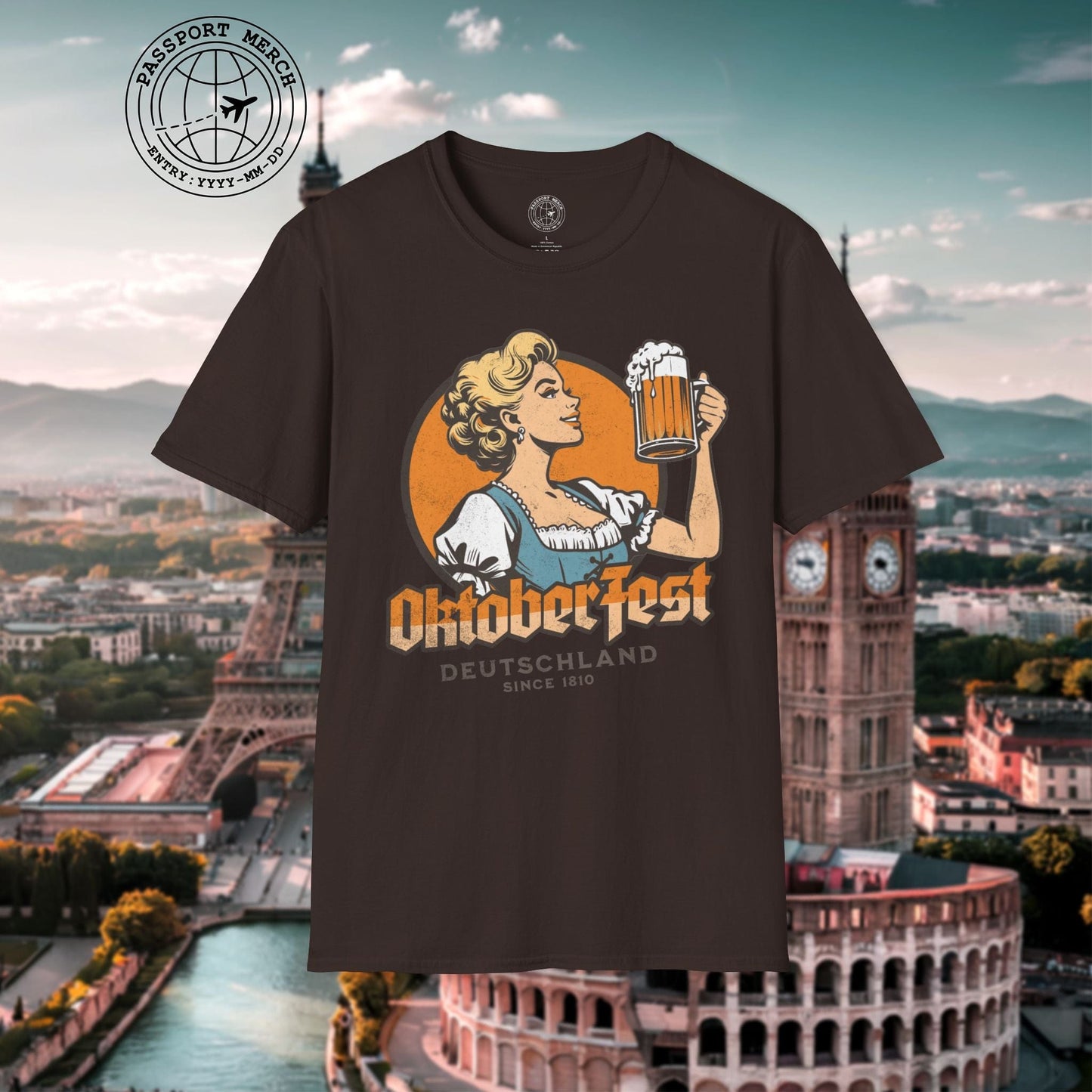 Vintage Oktoberfest Beer Maiden, Germany T-Shirt