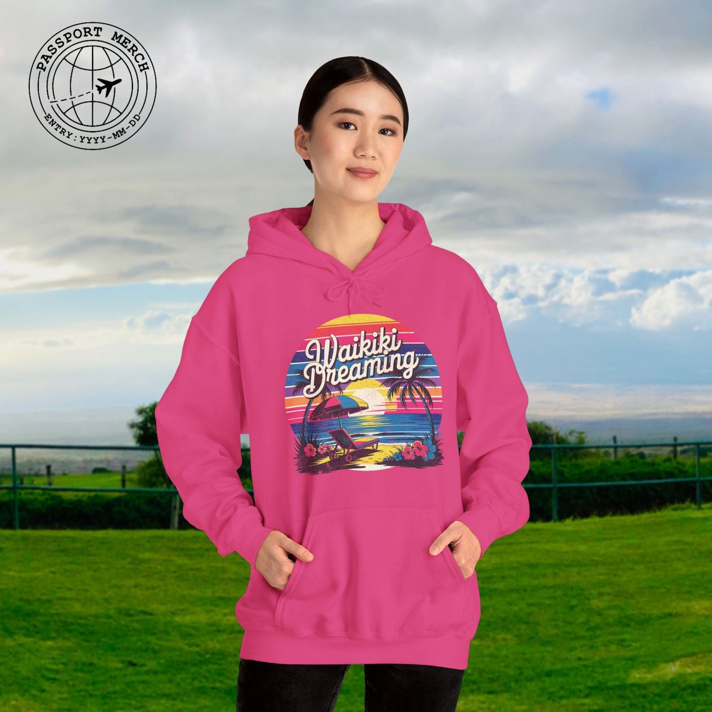 Retro Waikiki Dreaming, Hawaii Hoodie