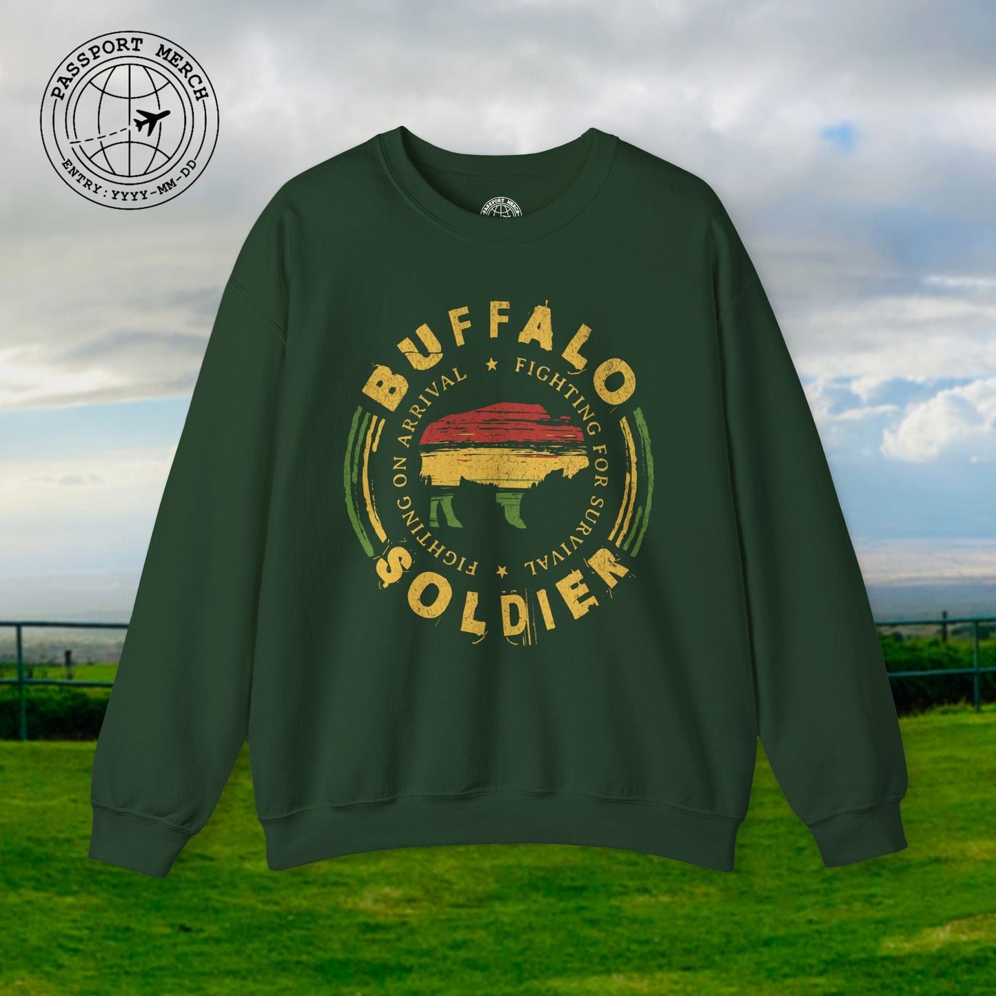 Vintage Buffalo Soldier, Jamaica Crewneck