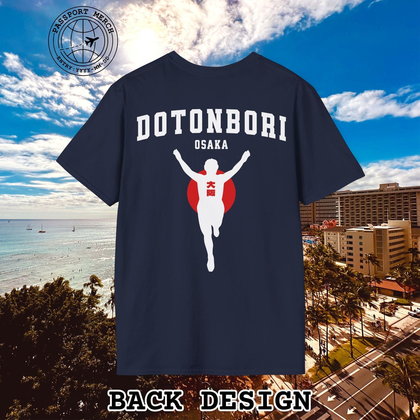 Signs of Wanderlust, Dotonbori, Osaka, Japan, Back Print T-Shirt