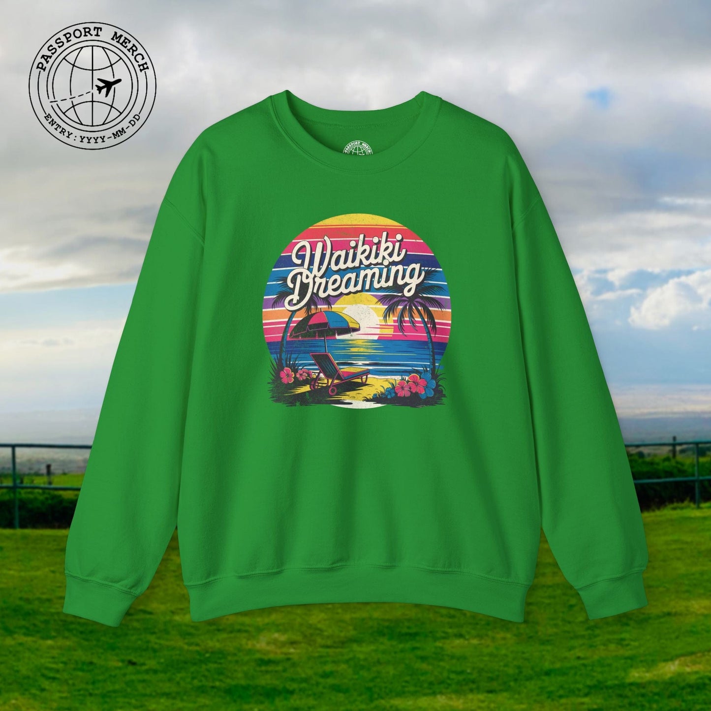 Retro Waikiki Dreaming, Hawaii Crewneck
